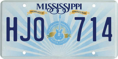 MS license plate HJO714