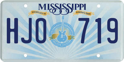MS license plate HJO719