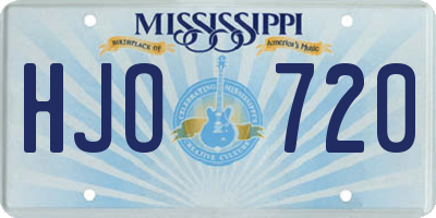 MS license plate HJO720
