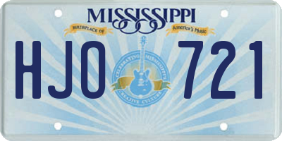 MS license plate HJO721