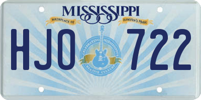 MS license plate HJO722