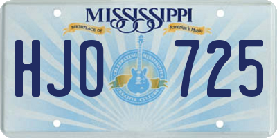 MS license plate HJO725