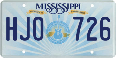 MS license plate HJO726