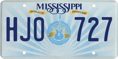 MS license plate HJO727