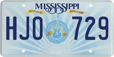 MS license plate HJO729