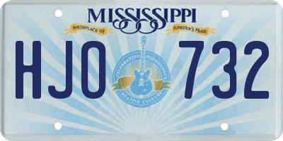 MS license plate HJO732