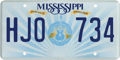 MS license plate HJO734