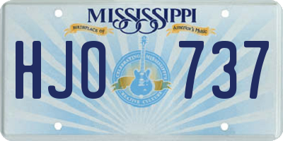 MS license plate HJO737
