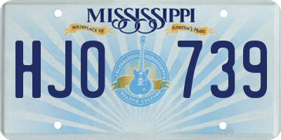 MS license plate HJO739
