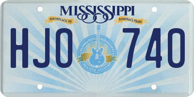 MS license plate HJO740