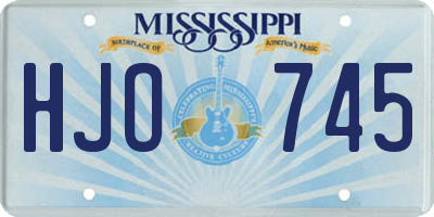 MS license plate HJO745