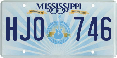 MS license plate HJO746