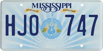 MS license plate HJO747