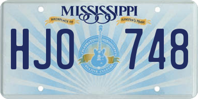 MS license plate HJO748