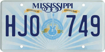 MS license plate HJO749