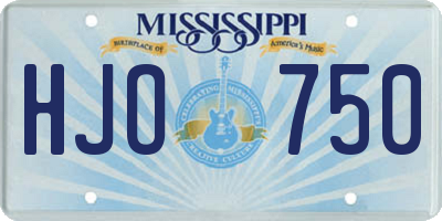 MS license plate HJO750