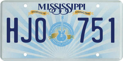 MS license plate HJO751