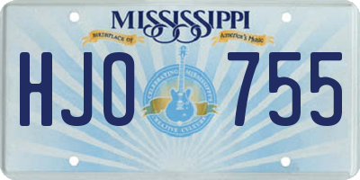 MS license plate HJO755