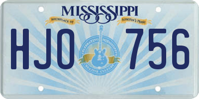 MS license plate HJO756