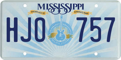 MS license plate HJO757