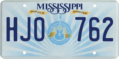 MS license plate HJO762