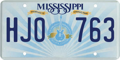 MS license plate HJO763