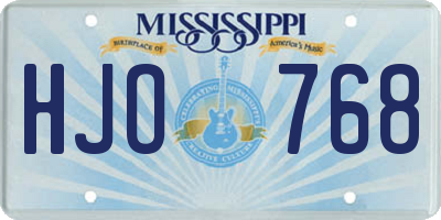 MS license plate HJO768