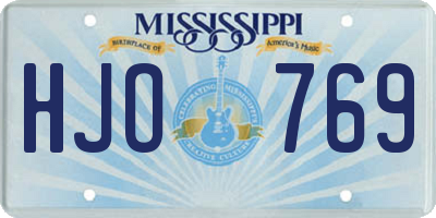 MS license plate HJO769