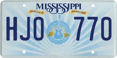 MS license plate HJO770