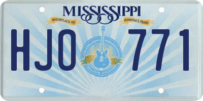 MS license plate HJO771