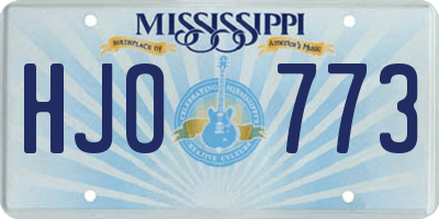 MS license plate HJO773