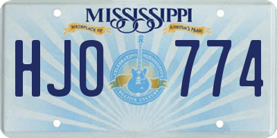 MS license plate HJO774