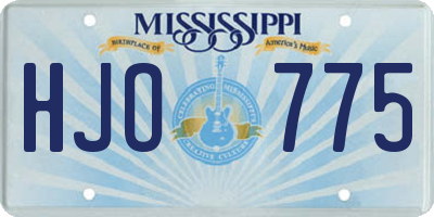 MS license plate HJO775