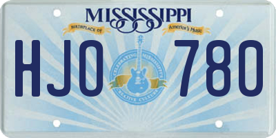 MS license plate HJO780
