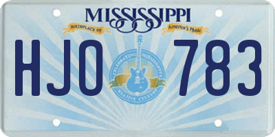 MS license plate HJO783