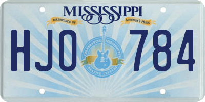 MS license plate HJO784