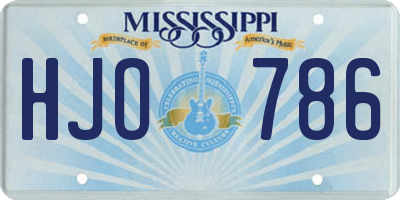 MS license plate HJO786