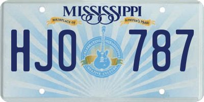 MS license plate HJO787
