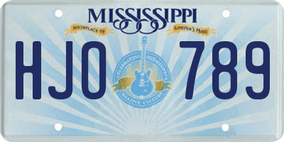 MS license plate HJO789