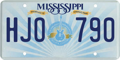 MS license plate HJO790