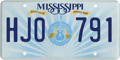 MS license plate HJO791