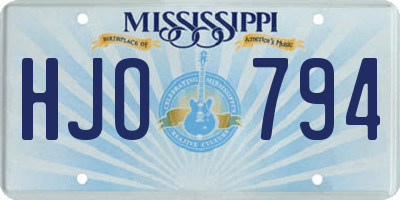 MS license plate HJO794