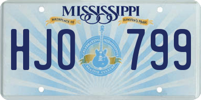 MS license plate HJO799