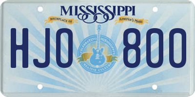 MS license plate HJO800