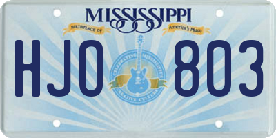 MS license plate HJO803
