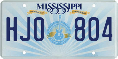 MS license plate HJO804