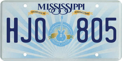MS license plate HJO805