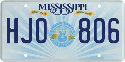 MS license plate HJO806