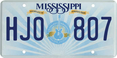 MS license plate HJO807