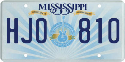 MS license plate HJO810